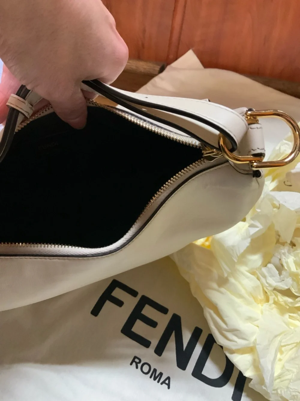 FENDI Fendigraphy Leather Hobo Bag
